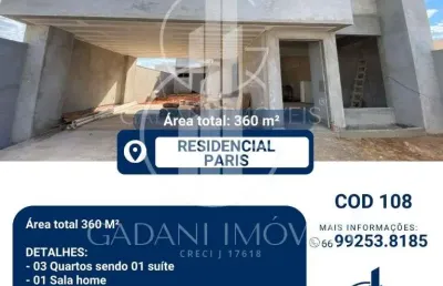 Casa em fase de acabamento a venda no residencial paris