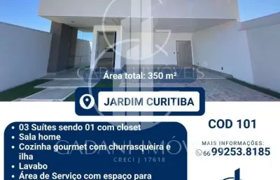 Casa com 3 quartos à venda na Rua Paranagua, 101, Jardim Curitiba, Sinop