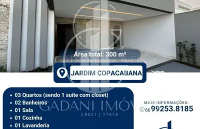 Casa com 3 quartos à venda na Avenida Integração, 01, Jardim Copacabana, Sinop