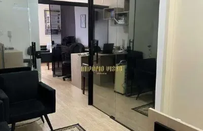 Sala com móveis e divisórias no orion office para aluguel na região central de suzano-sp