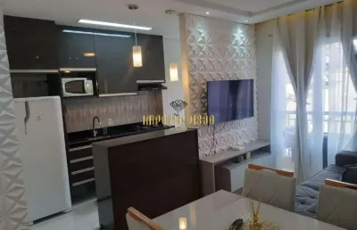 Apartamento à venda no 1° andar com 2 dormitórios, sala com sacada no condomínio clube, próximo a estação de ferraz de vasconcelos-sp