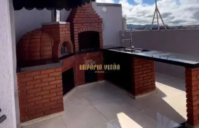 Cobertura duplex à venda com 2 dormitórios, churrasqueira, área de serviço na vila são francisco - suzano/sp