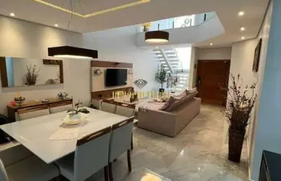 Sobrado de condomínio à venda com 3 dormitórios, sala de cinema e área gourmet com churrasqueira no condomínio mosaico essence - mogi das cruzes-sp.