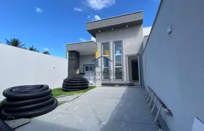 Casa plana 95m² - três quartos duas suítes - r$350.000,00 - urucunema - eusébio ce