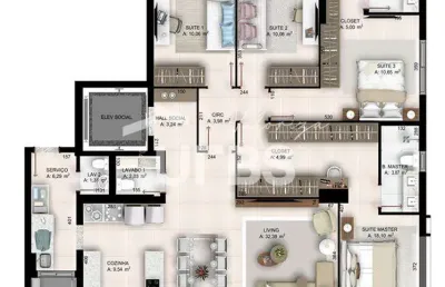 Apartamento com 3 quartos à venda na Rua 146, Setor Marista, Goiânia