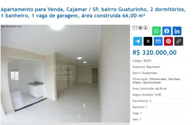 Apartamento com 2 quartos à venda na Rua Avaré, Guaturinho, Cajamar