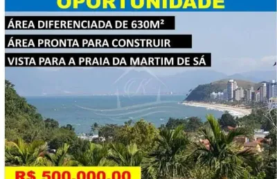 Terreno à venda no martim de sá, caraguatatuba  por r$ 500.000