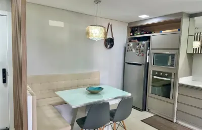 Dois quartos sendo um suíte- sacada com churrasqueira- duas vagas de garagem- planta com 81 metros