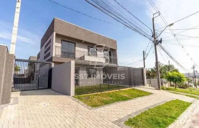 Sobrado em condomínio à venda no xaxim, com 03 quartos sendo 01 suíte, vaga de garagem e churrasqueira privativa, imóvel novo podendo ser financiado.