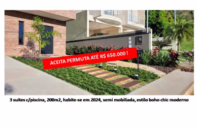Linda casa 200m2 - 3 suites c/piscina condominio fechado vila real bragança paulista