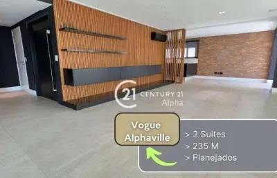 Apartamento com 3 dormitórios para alugar, 253 m² - edifício vogue - barueri/sp