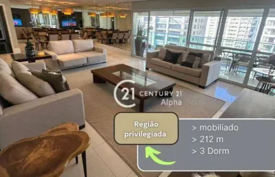 Apartamento com 3 dormitórios para alugar, 212 m² por r$ 20.000,01/mês - alphaville industrial - barueri/sp