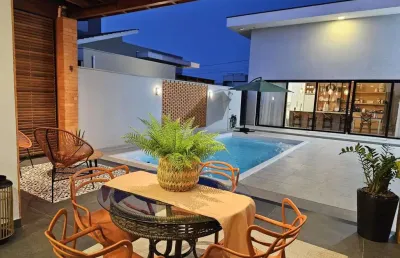 Casa em condomínio para venda em balneário rincão, lagoa dos esteves, 3 dormitórios, 1 suíte, 3 banheiros, 2 vagas