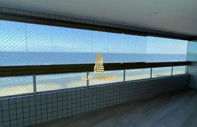 Apartamento 3 quartos sendo 3 suítes, varanda gourmet frente mar em praia grande