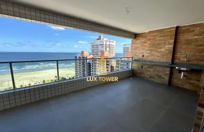 Apartamento alto padrão de 3 quartos, 2 suítes com vista mar em praia grande