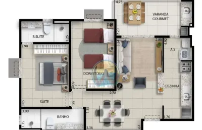 Apartamento com 2 quartos à venda em tenório, ubatuba , 75 m2 por r$ 860.000