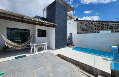 Casa mobiliada em carapibus com 2 quartos sendo 1 suíte com piscina