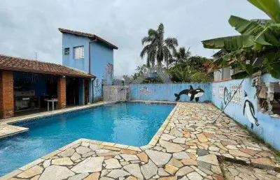 Casa para venda em itanhaém, balneário gaivota, 3 dormitórios, 1 suíte, 3 banheiros, 2 vagas