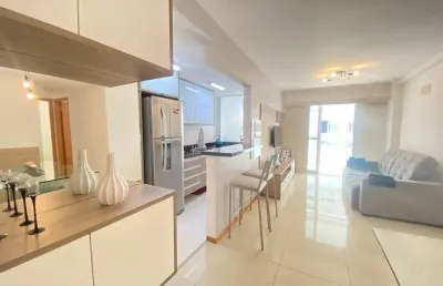Apartamento vista parcial mar, 2 quartos, 1 vaga e lazer completo