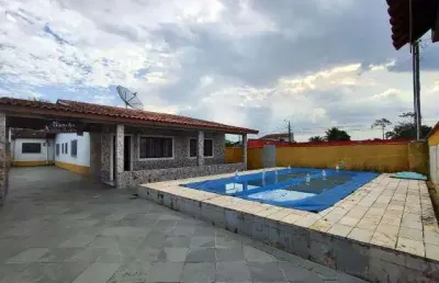 Casa para venda em itanhaém, gaivota, 3 dormitórios, 2 suítes, 1 banheiro