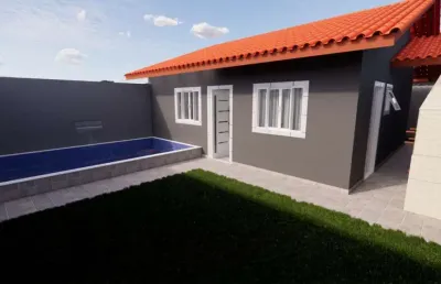 Casa com 2 quartos, piscina e área gourmet em itanhaém.