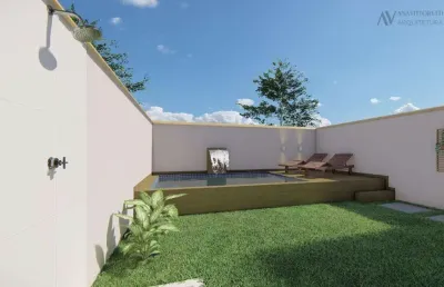 Casa com 3 quartos, piscina e churrasqueira em itanhaém.