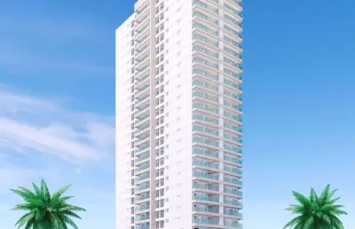 Apartamento com 3 quartos e piscina em praia grande.