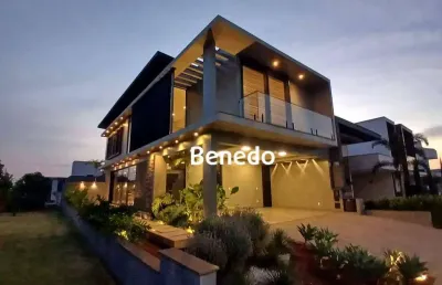 Casa sobrado com 3 suítes à venda no residencial portinari club - parque brasil 500 - paulínia/sp