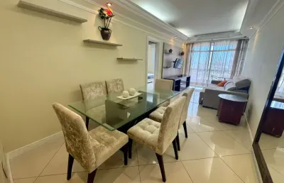 02 dormitórios, com vista mar, na vila guilhermina, mobilado,!!