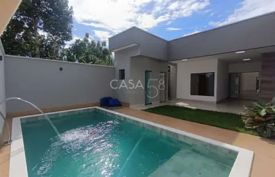 Casa térrea moderna com 3 suítes, piscina e gourmet – 160m² construídos
