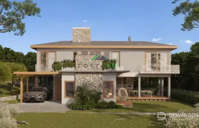 Residência contemporânea em construção – areias de macacu, garopaba/sc