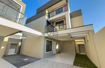 Casa padrão à venda, 3 quartos com suíte, 146 m² privativos, 2 vagas de garagem, no novo mundo, curitiba-pr.