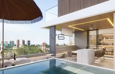 Cobertura duplex, com 3 suítes, 260,55 m² privativos, 3 vagas de garagem, no cabral, curitiba - pr.