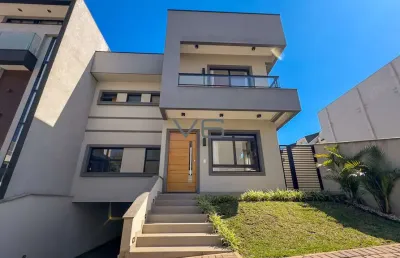 Casa alto padrão, com 3 quartos, 243 m² privativos, 3 vagas de garagem, no campo comprido, curitiba - pr.