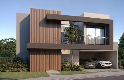Casa alto padrão com 3 suítes, 348m²privativos, 4 vagas de garagem, no barigui, curitiba - pr.