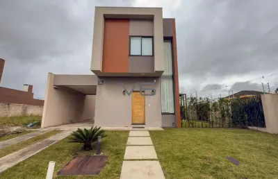 Sobrado em condomínio com 126,46m² privativos, 2 suítes, 2 vagas de garagem, no ipê, são josé dos pinhais - pr.