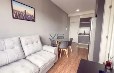 Apartamento studio semimobiliado com 31 m² privativos, no portão, curitiba - pr.