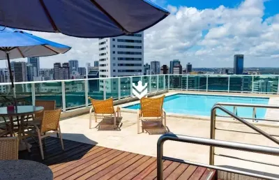 Apartamento com vista mar em boa viagem com 02 quartos (1 suíte)