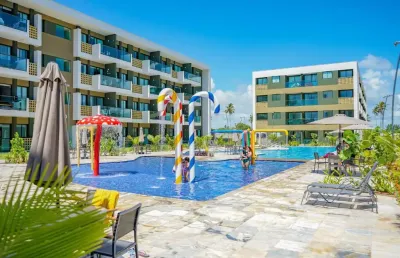 Flat mobiliado com 30 m² 1 quarto e 1 vaga no mana beach em muro alto porto de galinhas ipojuca-pe