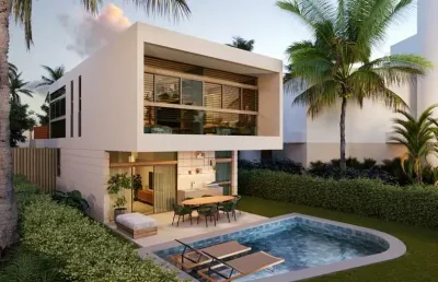 Casa beira mar de alto padrão com 210 m² 3 quartos sendo 3 suítes e 3 vagas na praia dos carneiros tamandaré-pe