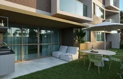 Apartamento beira mar com 65 m² 2 quartos sendo 1 suíte e 1 vaga na praia dos carneiros tamandaré-pe
