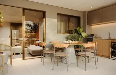 Apartamento com 80 m2 3 quartos sendo 2 suíte e 2 vagas a beira mar da praia do cupe porto de galinhas ipojuca-pe