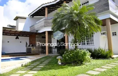 Casa em condomínio fechado com 4 quartos para alugar na rua francisco das mercês, buraquinho, lauro de freitas, 403 m2 por r$ 6.329