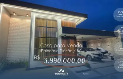 Casa para venda em balneário rincão, lagoa dos esteves, 3 dormitórios, 1 suíte, 2 banheiros, 2 vagas