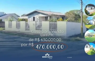 Casa para venda em içara, centro, 3 dormitórios, 1 suíte, 2 banheiros, 2 vagas
