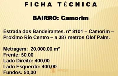 Terreno à venda na estrada de camorim, 8101, barra da tijuca, rio de janeiro por r$ 35.000.000