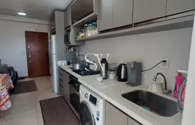 Apartamento a venda porteira fechada de 02 dormitórios com sacada churrasqueira e elevador no bairro aririú em palhoça-sc