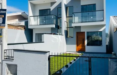 Casa tipo sobrado a venda sendo 02 suítes no loteamento jardins ii em palhoça-sc