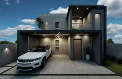 Casa de condomínio à venda, no casa una (lote 01) condomínio casa viva,  em santa maria, são josé, com 3 quartos, 191,70m²