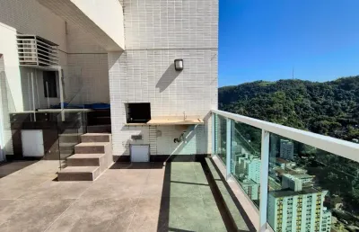 Cobertura duplex, mobiliada para locação,  com churrasqueira e hidromassagem, 2 suites, 2 lavabos e 2 vagas, lazer completo! av da praia